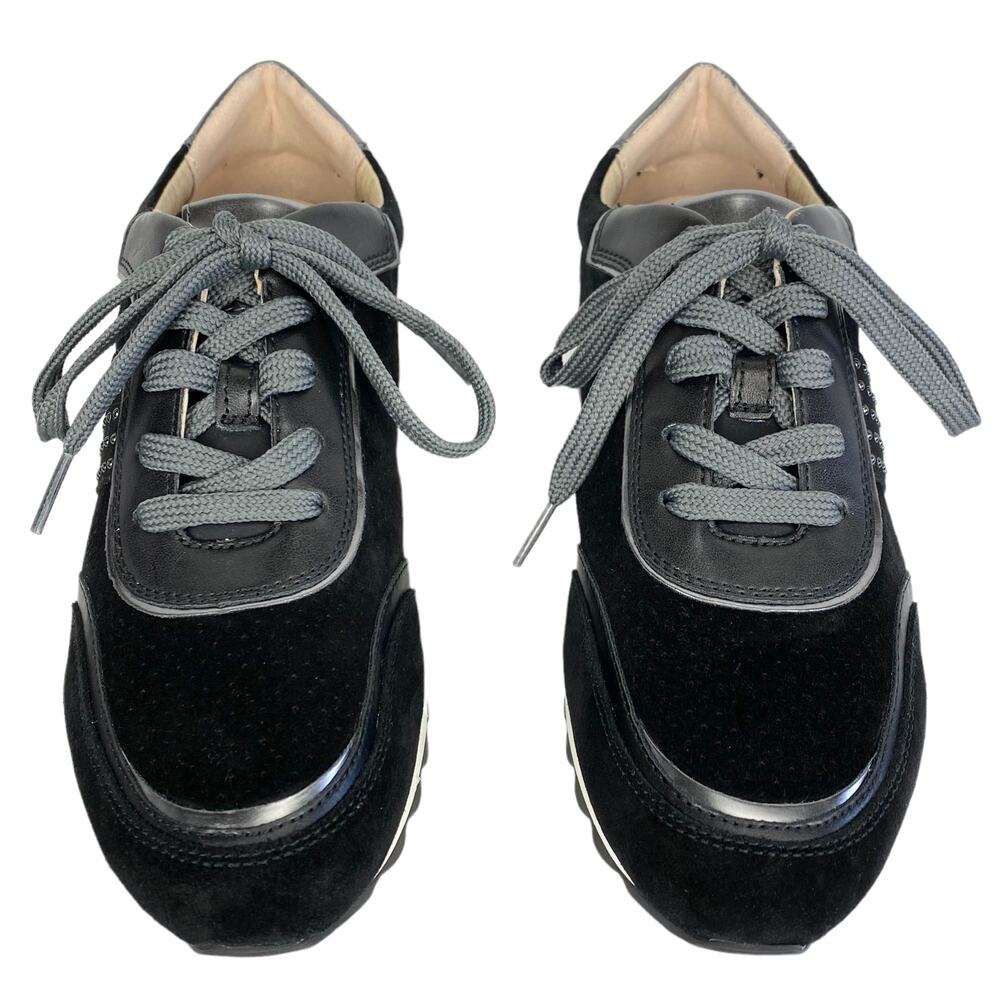 NWOB Geox D Tabelya Women's Sneakers in Black and Gun Metal Grey, Size 8 - Picture 8 of 13